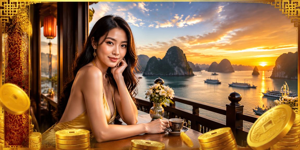 Người chơi theo dõi kèo cược bên bờ Vịnh Hạ Long với cà phê buổi sáng