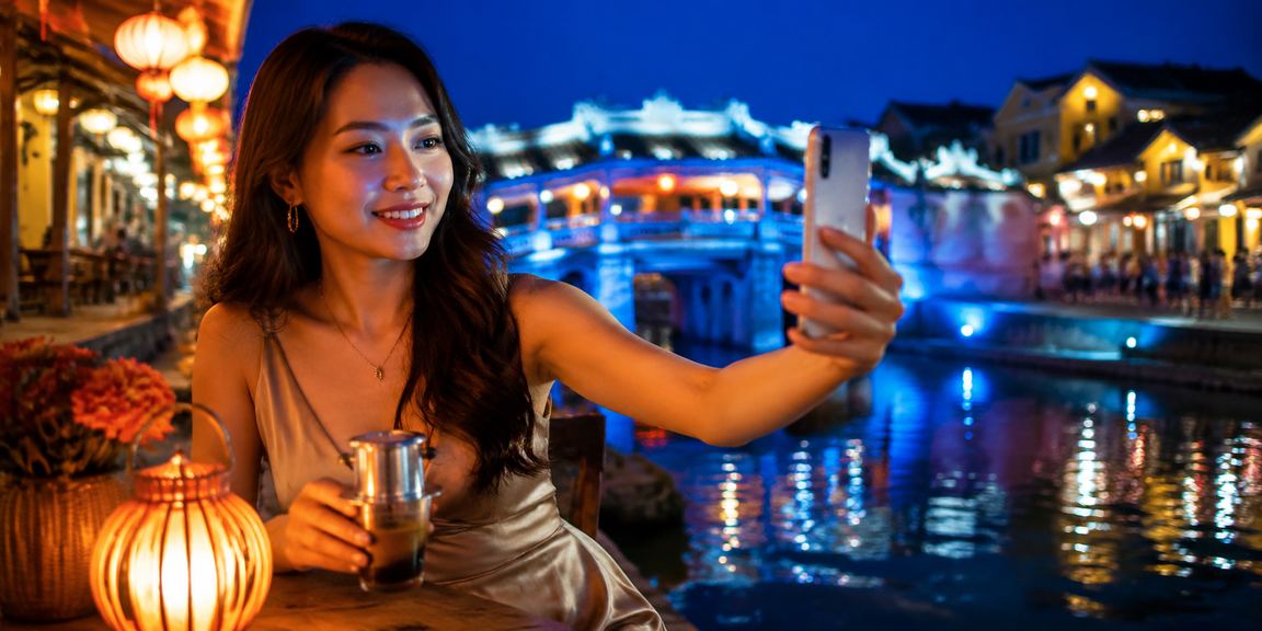 Người dùng Hội An trải nghiệm casino di động tại quán cà phê bên phố cổ yên tĩnh